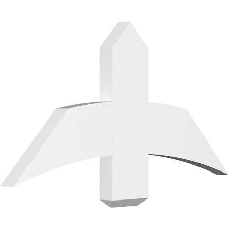Ekena Millwork Bellingham Architectural Grade PVC Gable Bracket, 36"W x 18"H x 2"D x 6"F, 12/12 Pitch GBP036X18X0206BEL00
